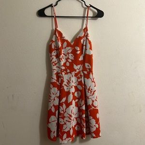 orange and white tank summer dress
